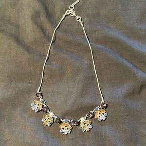 💜5 for $25 Silver and Pink Necklace with Dainty Chain